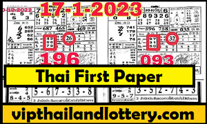 Thai lottery First paper Tips Magazine 17.01.2023 -Thai lottery