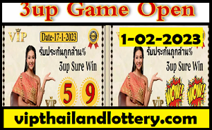ThaiI Lottery 3up direct set Game 1-02-2023 Thailand lottery Result