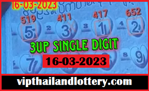 Thai Lottery Non Miss Single digit 16/03/2023 Paper tip Calculation