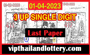 Thai Lottery Tips Last paper Single Digit Game Open 1-04-2023