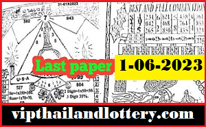 Thailand Lotto 99% Sure Number Final Paper Touch 1-06-2023