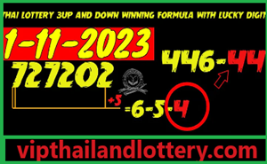 Thai Lottery 3up Down Winning Formula Lucky Digit 01-11-2023